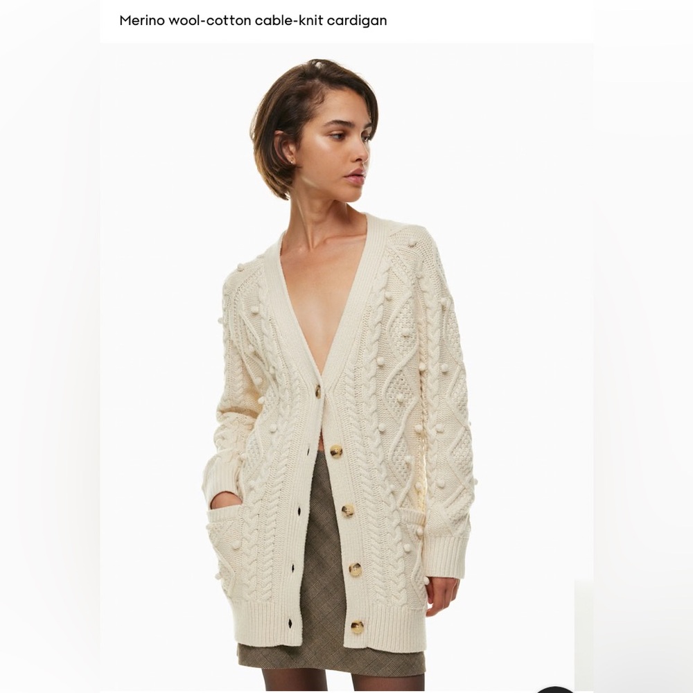 Merino Wool organic cotton blend Wilfred Alps Cardigan aritzia